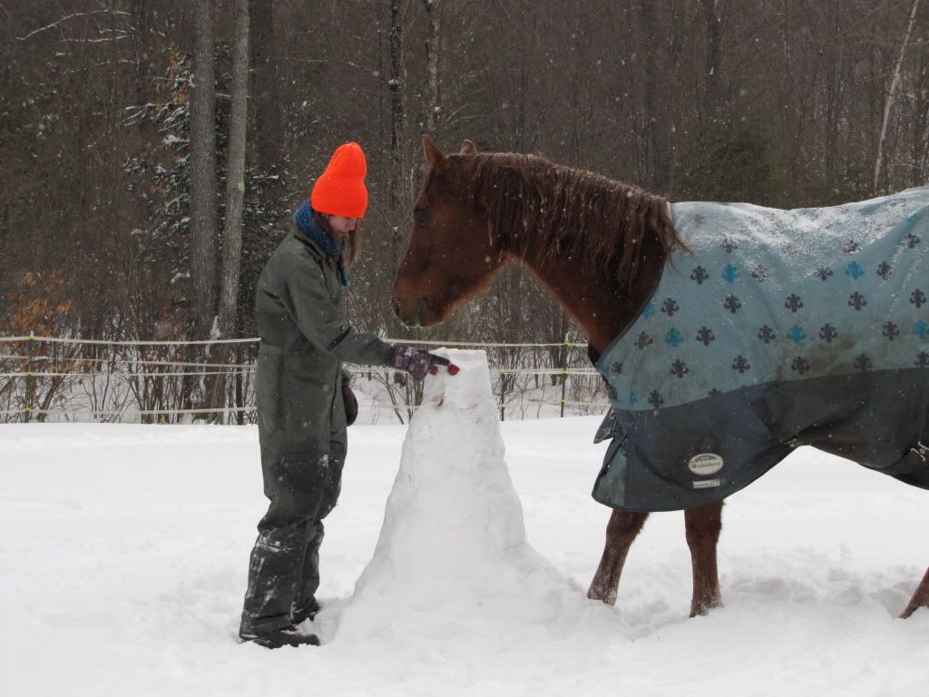 Zip eating snowman