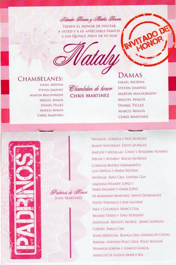 Invitaciones de Pasaporte para Quinceaneras