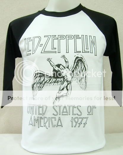 Led Zeppelin Vintage Rock Nice Cool White   Black Baseball T Shirt, L 