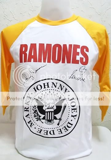 Ramones Punk Rock Nice Cool Men White Yellow Baseball T Shirt, L 