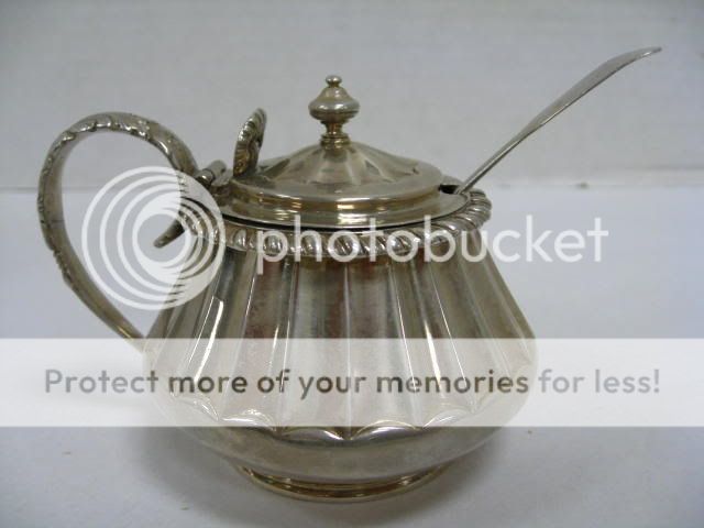 Antique Sterling Silver Mustard Pot & Antique Sterling Spoon