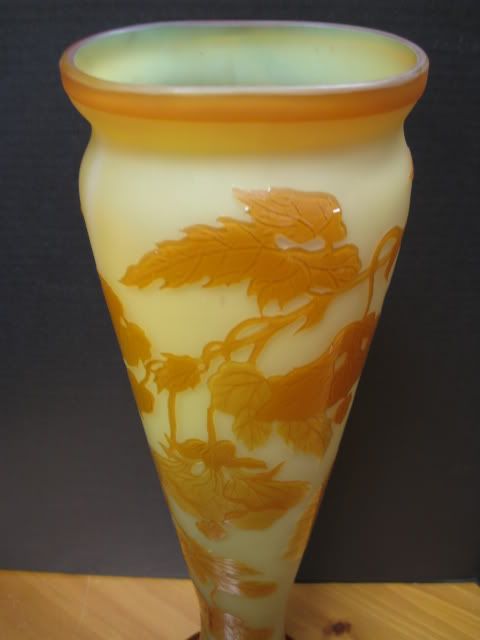 Emile Galle Art Glass Cameo Vase art glass